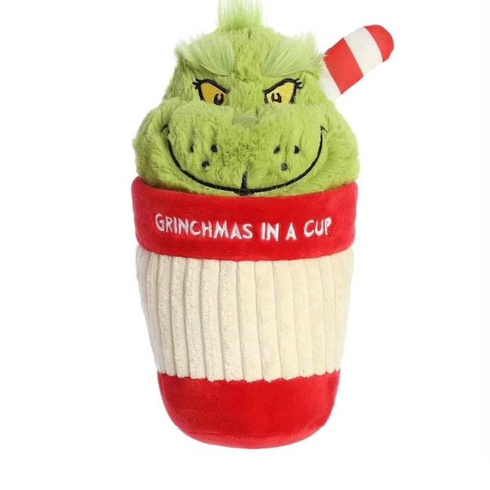 Aurora Dr. Seuss Grinchmas In A Cup Plush Green Christmas Holiday Toy 2024 NWT‎